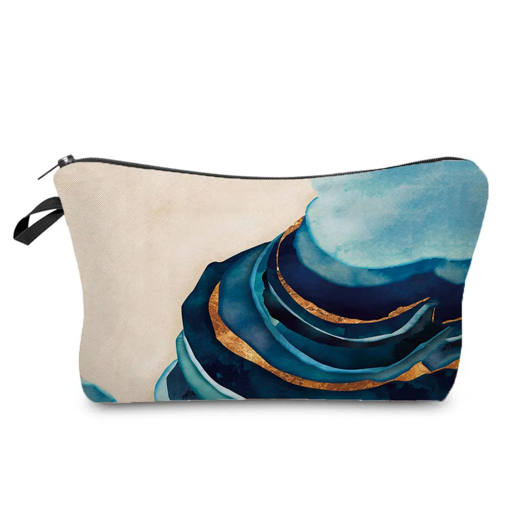 Landscape Painting Makeup Bag Polyester Cosmetic Bag Women'S Necessaire Pouch with Zipper Shaver Kit Bags Luxury Man Travel Bag