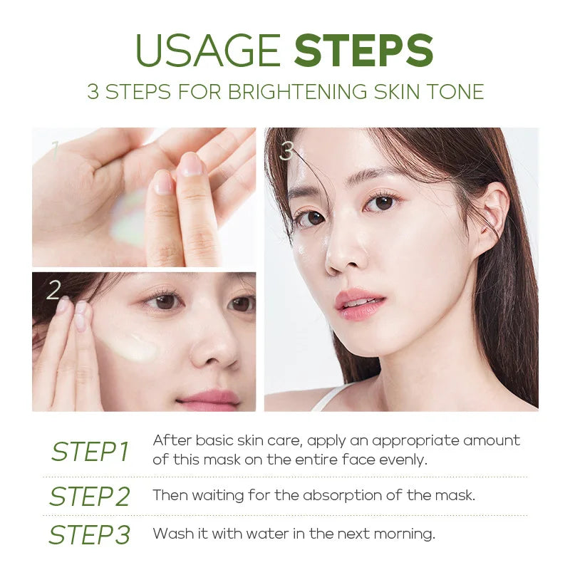 20Pcs Green Tea Sleeping Mask Moisturizing Hydrating Centella Oil Control Smoothing Skincare Disposable Facial Mask