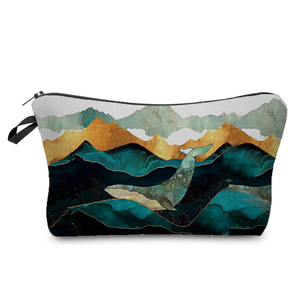 Landscape Painting Makeup Bag Polyester Cosmetic Bag Women'S Necessaire Pouch with Zipper Shaver Kit Bags Luxury Man Travel Bag